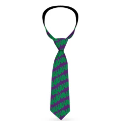 Necktie Standard - Joker HAHAHA Repeat Purple Green