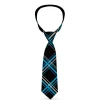Necktie Standard - Plaid Black/Turquoise/Gray