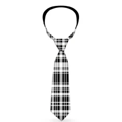 Necktie Standard - Plaid Black/White