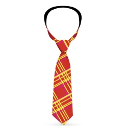 Necktie Standard - Plaid X4 Fluorescent Oranges/Pinks/Yellow