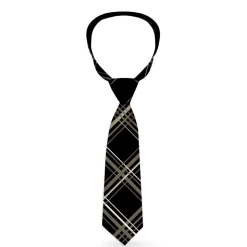Necktie Standard - Plaid X Black/Gray