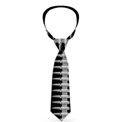 Necktie Standard - Printed Bullets Pattern Black Gray