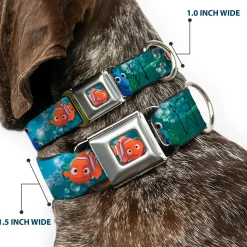 Nemo Smiling Full Color Seatbelt Buckle Collar - Nemo & Dory Poses