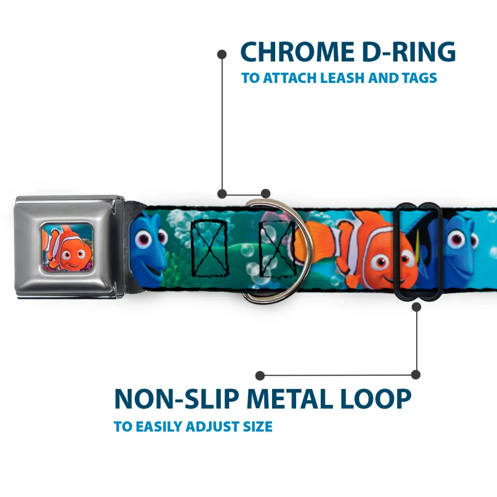 Nemo Smiling Full Color Seatbelt Buckle Collar - Nemo & Dory Poses