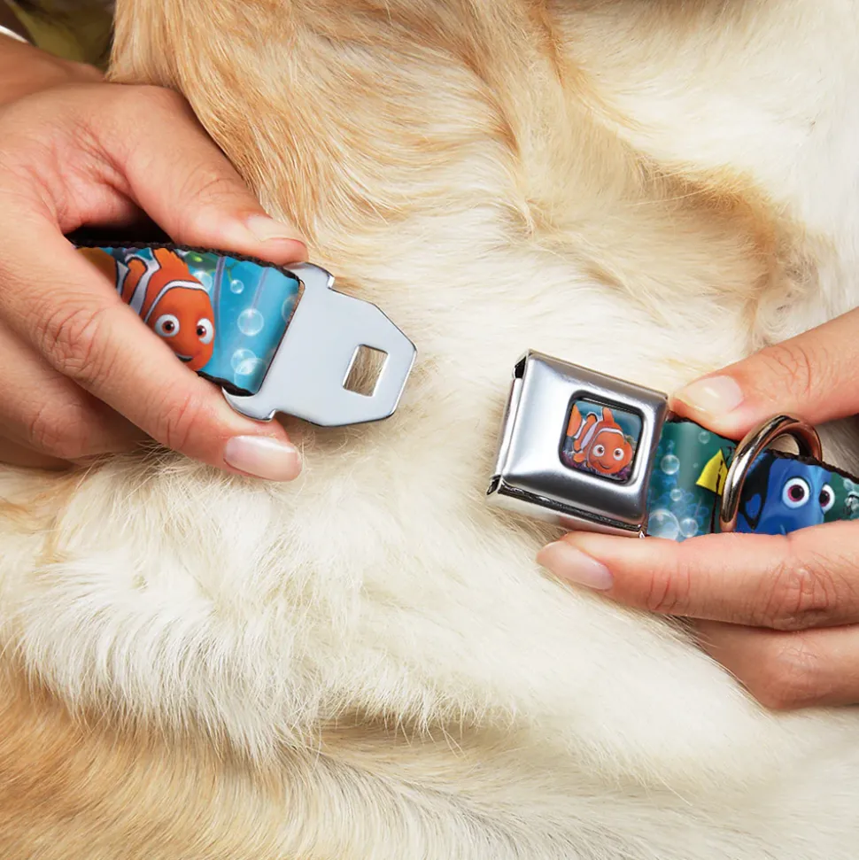 Nemo Smiling Full Color Seatbelt Buckle Collar - Nemo & Dory Poses