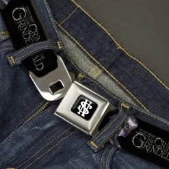 Newt Scamander NS Monogram Full Color Black/White Seatbelt Belt - FANTASTIC BEASTS THE CRIMES OF GRINDELWALD 2-Character Bust Silhouettes Black/Golds Webbing