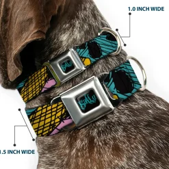 Nightmare Before Christmas SALLY Text Full Color Black/Teal Seatbelt Buckle Collar - Nightmare Before Christmas Sally Dress Patchwork
