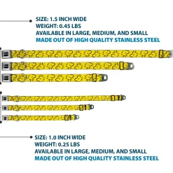 PEANUTS Title Logo Full Color Black/White Seatbelt Buckle Collar - Peanuts Woodstock Line Face Line Art Yellow/Black