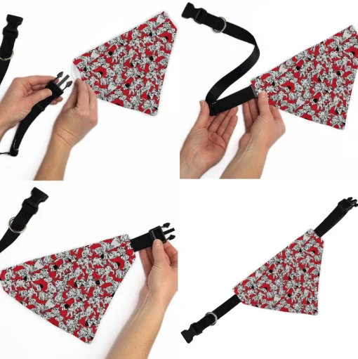 Pet Bandana - 101 Dalmatians Puppies Scattered Red