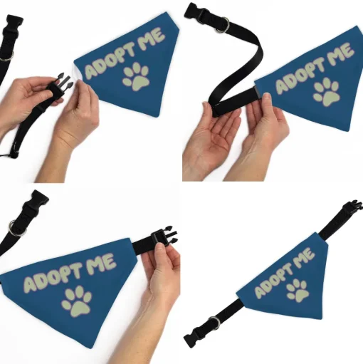 Pet Bandana - ADOPT ME Text and Paw Black/Lavender/Ivory