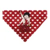 Pet Bandana - Bandana BETTY BOOP Seated Leg Kick Pose and Text Hearts Red/White