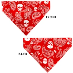 Pet Bandana - Bandana/Skulls Red/White