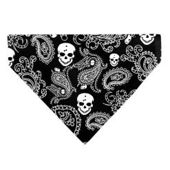 Pet Bandana - Bandana/Skulls Black/White
