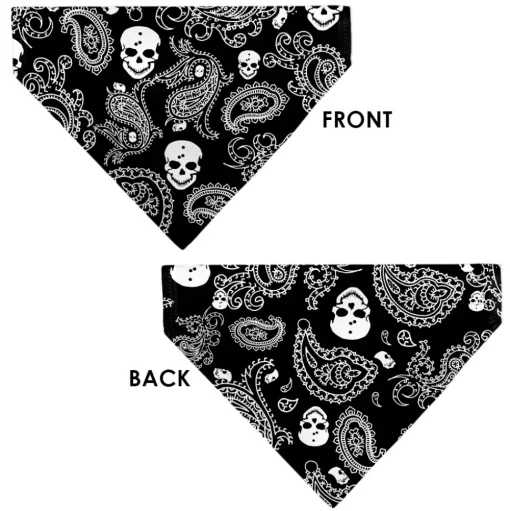 Pet Bandana - Bandana/Skulls Black/White