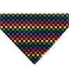 Pet Bandana - Checker Black/Rainbow Multi Color