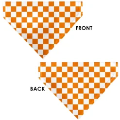 Pet Bandana - Checker White/TN Orange