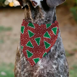Pet Bandana - Christmas Trees/Stars Red/White/Green