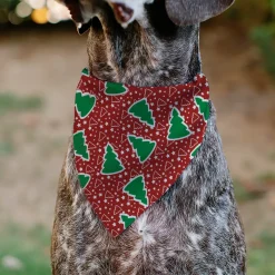 Pet Bandana - Christmas Trees/Stars Red/White/Green