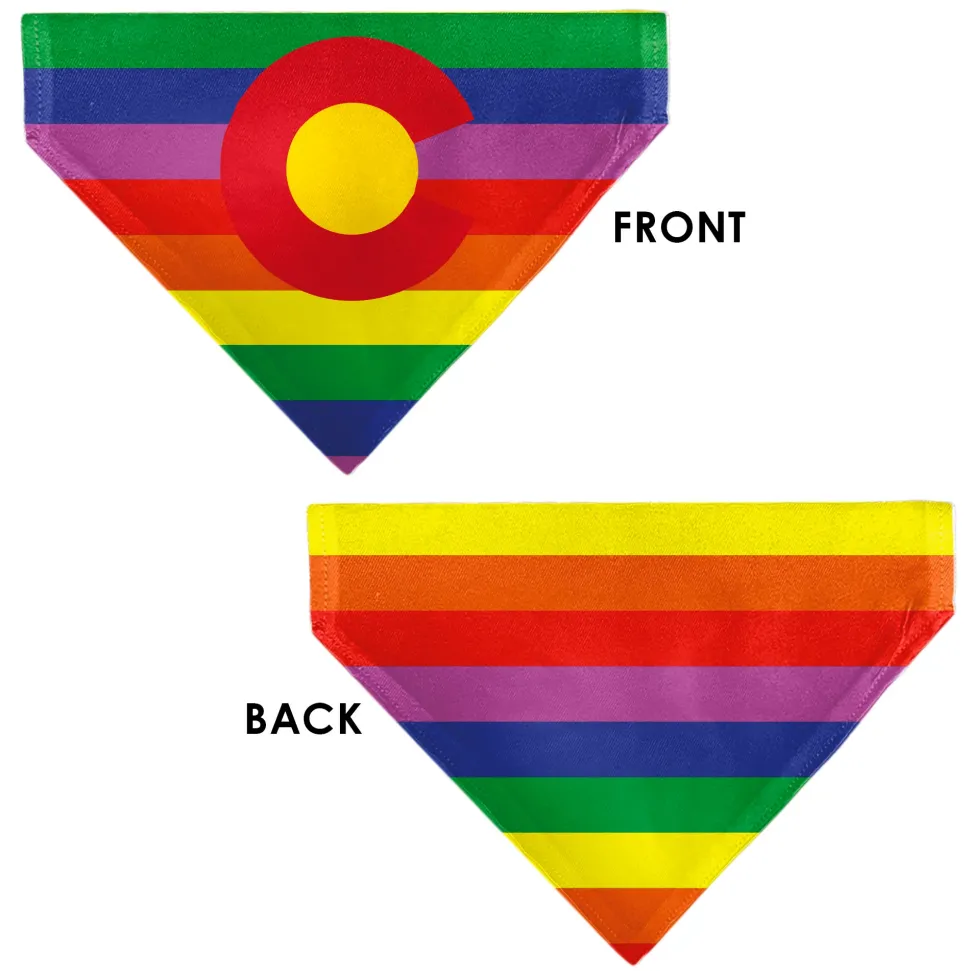 Pet Bandana - Colorado Flags2 Pride