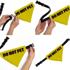 Pet Bandana - DO NOT PET Warning Yellows/Black