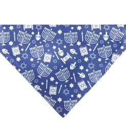 Pet Bandana - Hanukkah Holiday Symbols Blue/White
