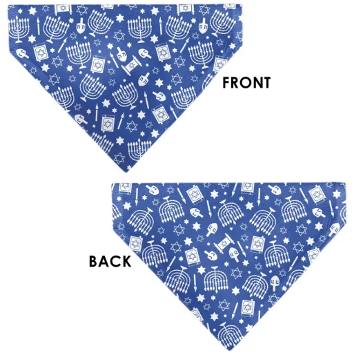 Pet Bandana - Hanukkah Holiday Symbols Blue/White