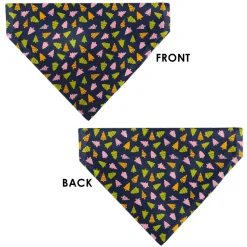 Pet Bandana - Holiday Christmas Trees Collage Navy/Multi Color