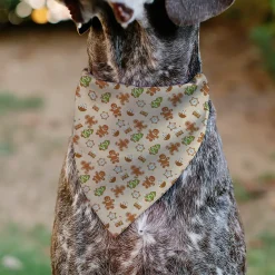 Pet Bandana - Holiday Decorated Gingerbread Cookies Collage Tan