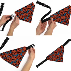 Pet Bandana - Jack-o'-Lanterns Blue