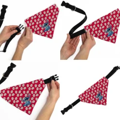 Pet Bandana - Lilo Dress Leaves & Stitch Sitting Pose Red/White