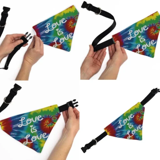 Pet Bandana - LOVE IS LOVE BD Tie Dye/White