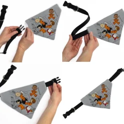 Pet Bandana - Peanuts Gang Floating Astronauts Group Pose Gray