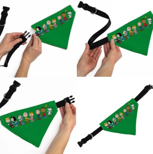 Pet Bandana - Peanuts Gang Group Pose Green