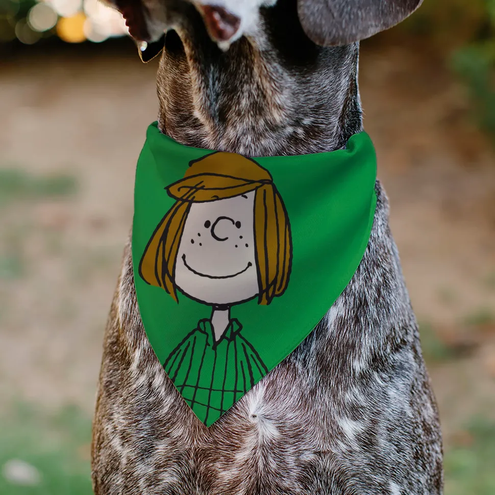 Pet Bandana - Peanuts Peppermint Patty Smiling Face Pose Green