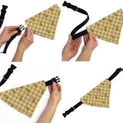 Pet Bandana - Peanuts Woodstock Pose Checker Yellow/White