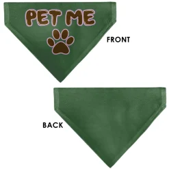 Pet Bandana - PET ME Text and Paw Olive/Pinks/Brown