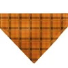 Pet Bandana - Plaid Orange/Brown