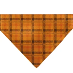 Pet Bandana - Plaid Orange/Brown