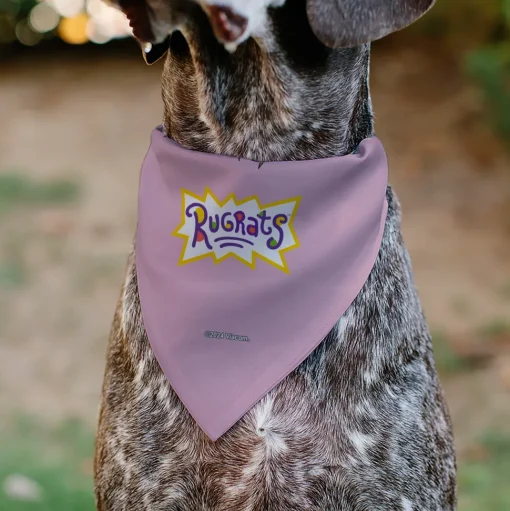 Pet Bandana - Rugrats Chuckie HUG ME Hearts Pose Pink