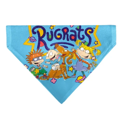 Pet Bandana - RUGRATS Four Character Group Pose and Title Logo Light Blue