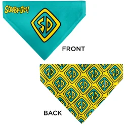 Pet Bandana - Scooby Doo Logo Centered and Collage Blue/Yellow