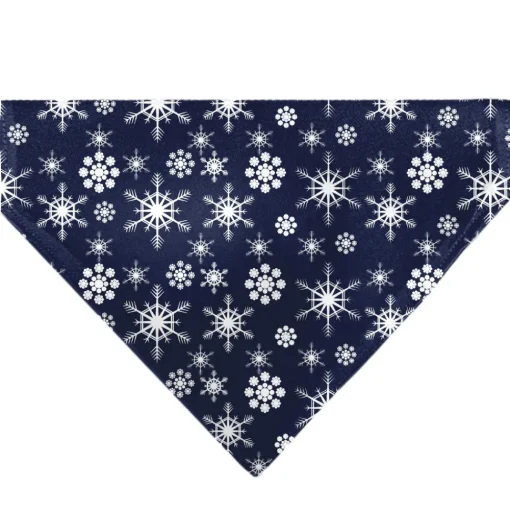 Pet Bandana - Snowflakes Blue/White