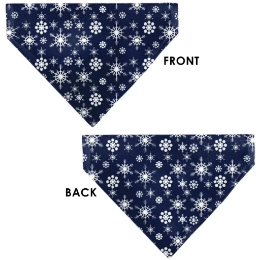 Pet Bandana - Snowflakes Blue/White