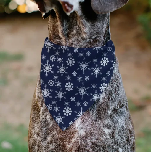 Pet Bandana - Snowflakes Blue/White