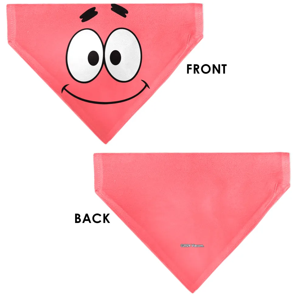 Pet Bandana - SpongeBob SquarePants Patrick Star Face Close-Up Pink