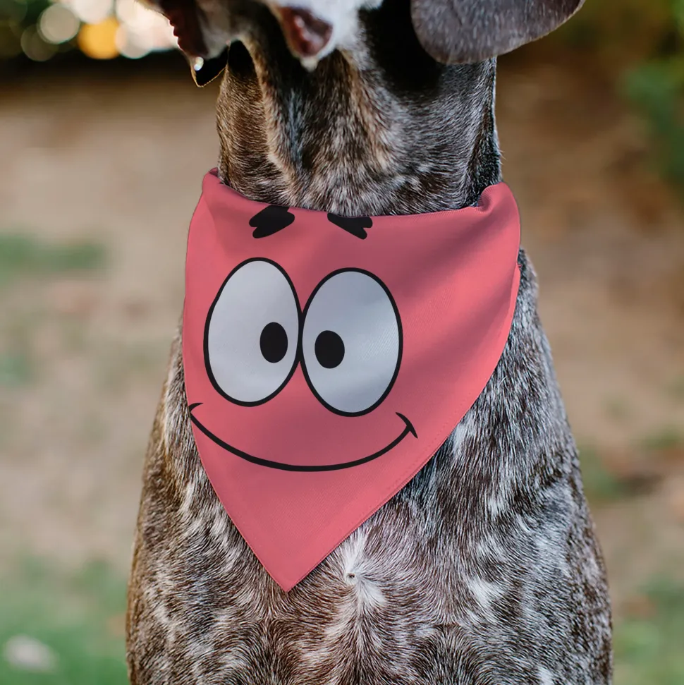 Pet Bandana - SpongeBob SquarePants Patrick Star Face Close-Up Pink