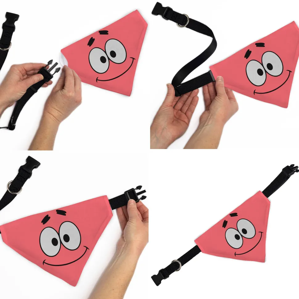 Pet Bandana - SpongeBob SquarePants Patrick Star Face Close-Up Pink
