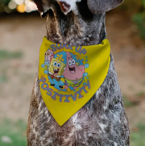 Pet Bandana - SpongeBob SquarePants and Friends SOAK UP POSITIVITY Pose Yellow