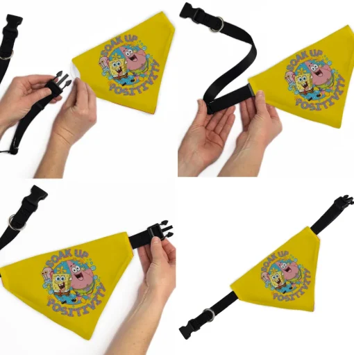 Pet Bandana - SpongeBob SquarePants and Friends SOAK UP POSITIVITY Pose Yellow