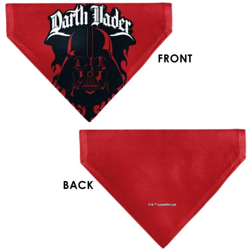 Pet Bandana - Star Wars DARTH VADER Face and Text Flame Red/Black/White